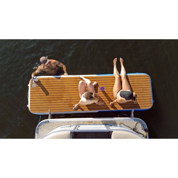 Inflatable Mini Mate Yacht Dock 10 x 3– Inflatable Dock for Boats and Lakefront–Lake Floats Easy Setup and Storage