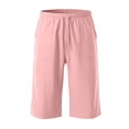 thumbnail image 4 of KyCheLot Boys Girls Capris Pants Cotton Linen Breathable Elastic Drawstring Casual Crop Pants with Pockets 4-15 Years, 4 of 7