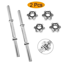 1 Pair 13.7 20 Soild Stainless Steel Heavy Chrome Dumbbell Bars for Exercise Spinlock Collars Weight Lifting Standard Adjustable Chrome Threaded Dumbbell Handles Walmart