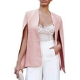 thumbnail image 2 of haxmnou womens cape blazer split sleeve open front casual jacket coat formal workwear pink m, 2 of 8