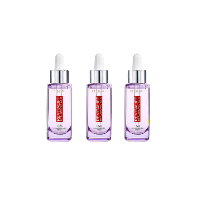 Loreal Paris Revitalift Filler Sérum Concentré à l'Acide Hyaluronique 1,5 % Pur, Lot de 3