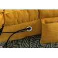 thumbnail image 6 of Linen Chaise Lounge Chair Massage Recliner Chair with Ergonomically 140° Backrest, Sleeper Chair, Upholstered Lounge Sofa Modern Long Lounger for Office Bedroom Living Room, Mustard, 6 of 9