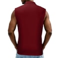 thumbnail image 6 of LIBRCLO Sleeveless Polo Shirts for Men, Classic Solid Color Tank Tops Work Casual Golf Summer Tank Tops Wine 4XL, 6 of 6