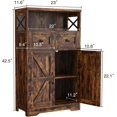 thumbnail image 3 of Set of 2 Farmhouse Storage Cabinet with Drawers and Shelves, Kitchen Pantry Storage Cabinet, Floor Hutch Cupboard for Dining Living Room Home Office, Rustic Brown, 3 of 15