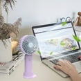 thumbnail image 6 of OutmaxHome Turbo Handheld Fan USB Rechargeable - 3-Speed Silent Mini Fan for Office, Dorm & Travel, 300mAh Battery, Adjustable Tilt Base, 6 of 6