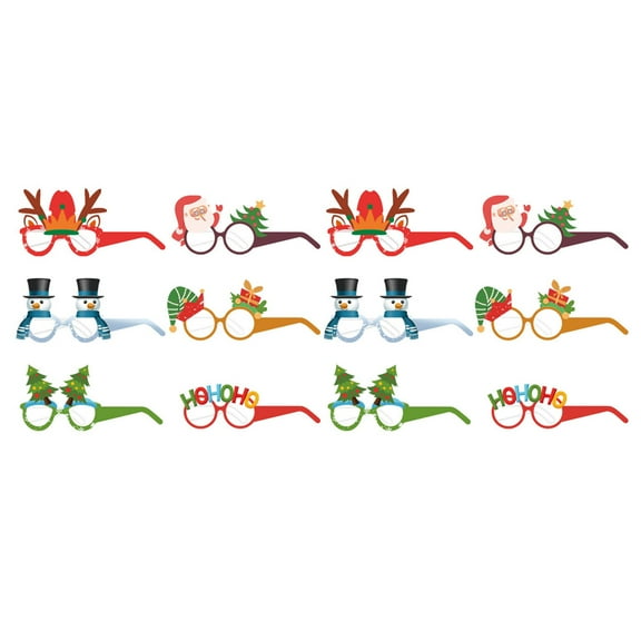 MLINS Christmas Party Favors 12 Pairs 3D Paper Eyeglass Frames for Adults and Kids