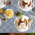 thumbnail image 4 of Navy Grid Vinyl Tablecloth 70 Round, 4 of 4
