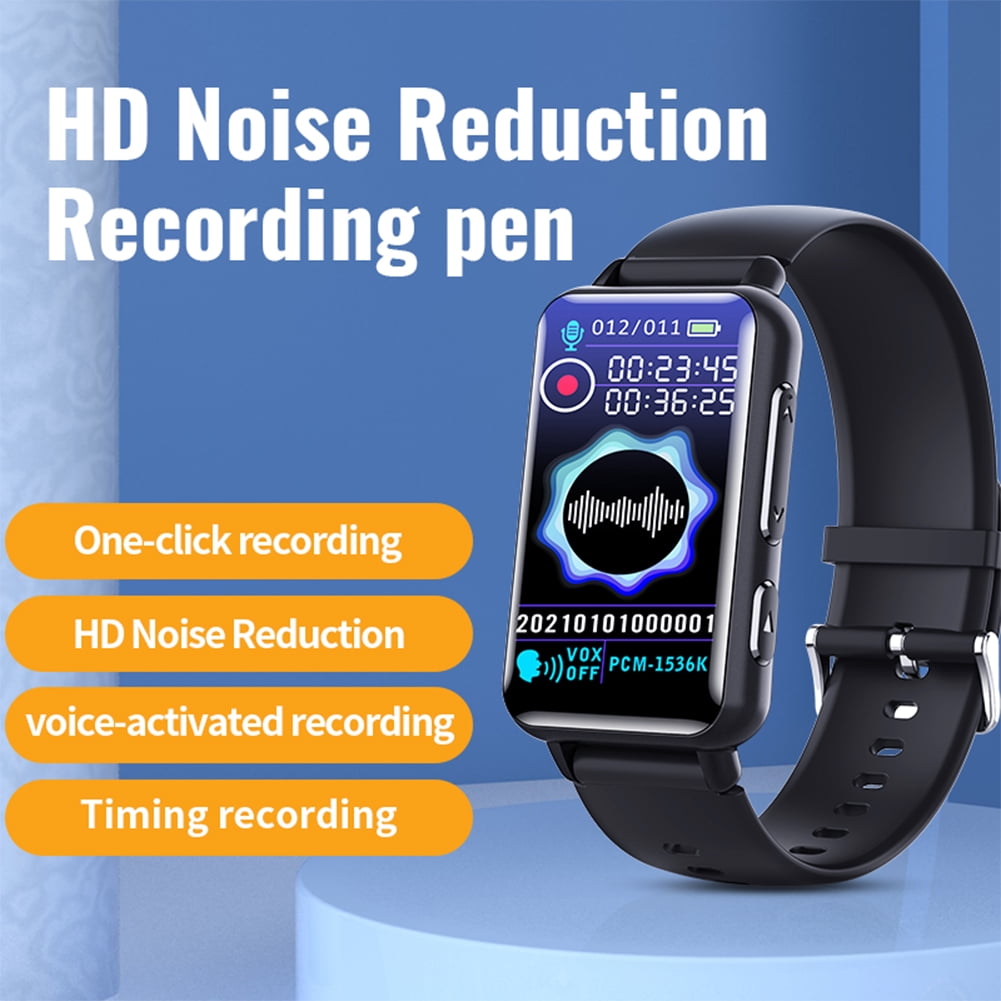 HUISZJ Voice Recorder Watch, HD MP3 Voice Recorder Bracelet Noise Reduction Bracelet with 200mAh Battery, Recording Device for Personal Meetings Interviews Classes (4GB)