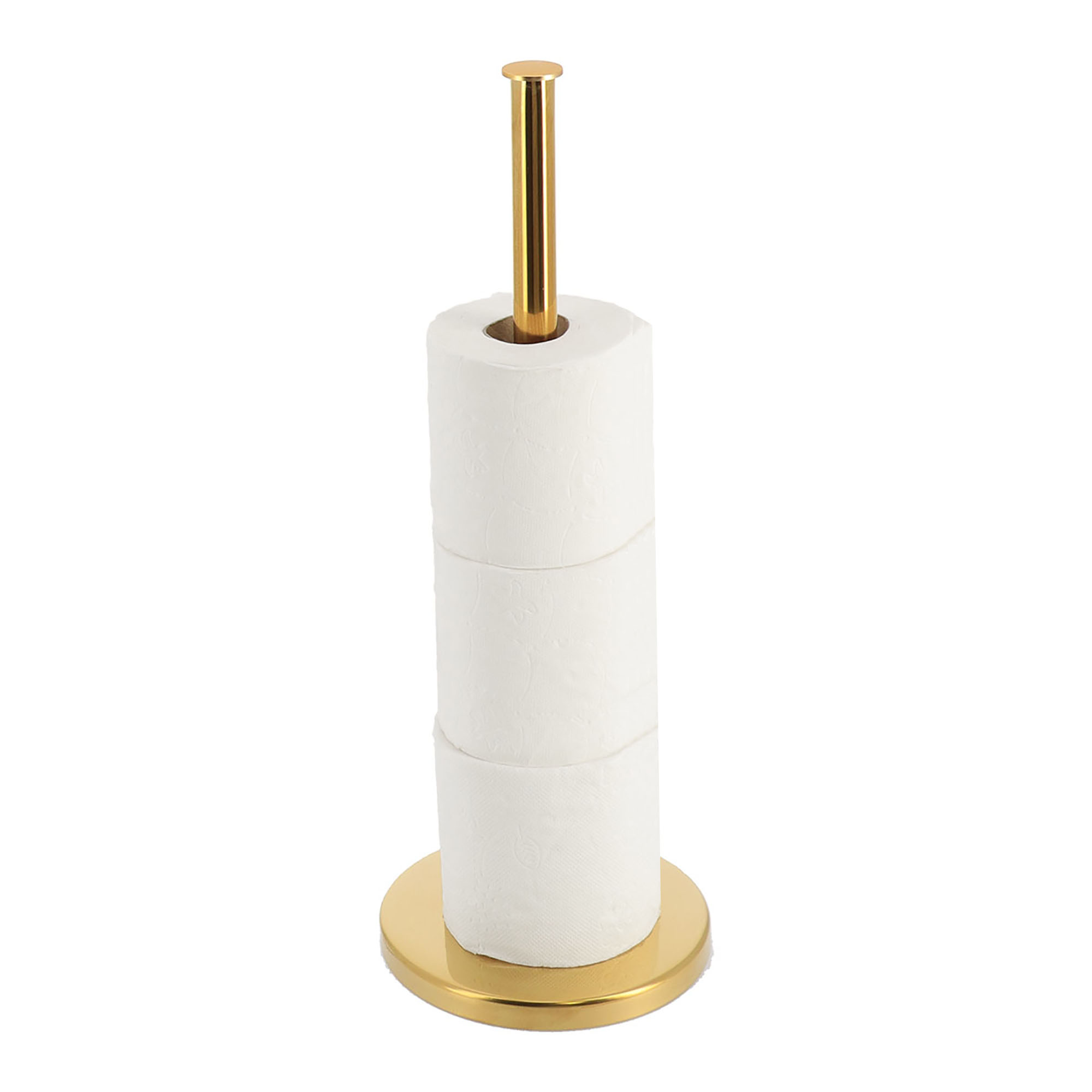 Gold Paper Towel Holder Stand Countertop With Heavy Weighted Stainless Steel  Base, Free Standing Paper Towel Holder (Gold Brushed)