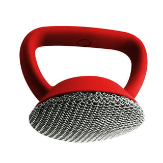 Cast Iron Cleaner Chainmail Scrubber with Pan Scraper, Ergonomic Handle Cast  Iron Scrubber Brush 316 Chainmail Scrubber For Cast Iron Pans, Iron  Skillet, Grill Dutch Oven Metal Brush Cleaning CastIron Black