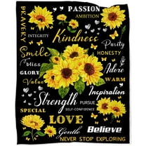 Sunflower Gifts for Women, Sunflower Blanket Positive Healing Throw Blanket, Christmas Birthday Gift for Women Blanket Soft Cozy Flannel Sunflower Decorations Blanket Mother's Day
