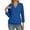 Blue #042, variant on Womens Casual 3/4 Sleeve Shirts V Neck Banded Bottom Tops Dressy Summer Spring Blouse Black S