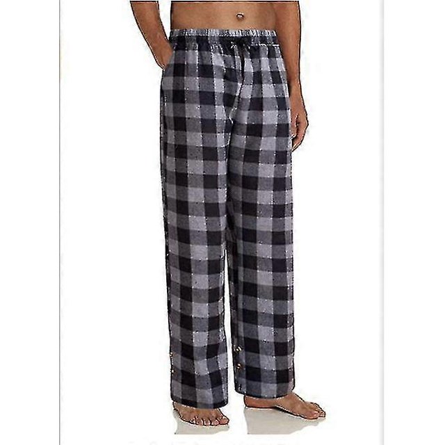 Mens Pajama Pants With Pockets, Mens Soft Flannel Plaid Pajama Sleep Pants