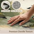 thumbnail image 6 of ODIKA 9'x12' Washable Area Rug Non-Slip, Chair-Friendly Olive Green Hunting Duck Scene Vintage Cabin Design with Fishing Motif for Dining Room, Basement, Large Office, 6 of 7