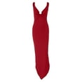 thumbnail image 6 of Women's Sexy Neon Asymmetrical Spaghetti Strap Dress Deep V-Neck Sleeveless Bodycon Midi Club Dress, 6 of 6