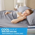 thumbnail image 4 of Comfort Spaces Ensemble Coolmax Évacuant l'Humidité Super Doux, Résistant à la Décoloration, Poche Profonde de 17 Pouces, Élastique Tout Autour, Draps Rafraîchissants pour Sueurs Nocturnes, California King, Aqua 4 Pcs, 4 of 9