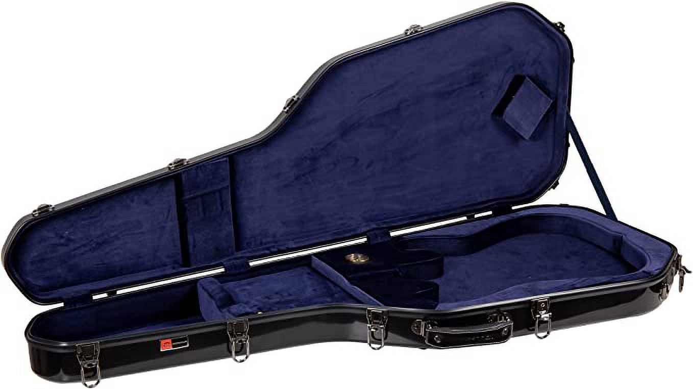 Crossrock Deluxe Fiberglass Case for Telecaster and Stratocaster Style Electric Guitars-Black