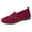 Red, variant on Loafers for Women Slip on Round Toe Flat Shoes 3D Butterfly Floral Embroidery Knitted Mesh Soft Sole Walking Shoes Green Size 9