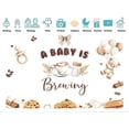 thumbnail image 3 of A Baby is Brewing Backdrop Coffee and Cookies Bear Baby Shower Background Brown and Beige Balloons Newborn Shower Birthday Party Decorations Banner Supplies Photo Booth Props, 3 of 3