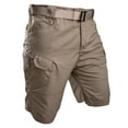 thumbnail image 4 of Razzly Men's Casual Stretch Shorts Slim Fit Zip Detail Comfortable Breathable Summer Lightweight Gym Outdoor Everyday Wear Men Running Shorts Men Designer Shorts Mens Denim Cargo Shorts 33(Khaki,M), 4 of 4