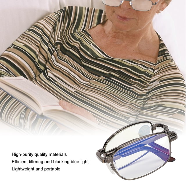 Gafas De Lectura Para Presbicia, Bloqueo De Luz Azul, Antifatiga, Gafas Presbicia Plegables, Gafas Para Hombres Y Mujeres+400 Marco Negro