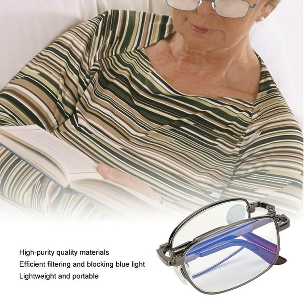 Gafas De Lectura Con Bloqueo De Luz Azul, Antifatiga, Plegables, Para Presbicia, Para Hombres Y Mujeres+400 Marco Negro