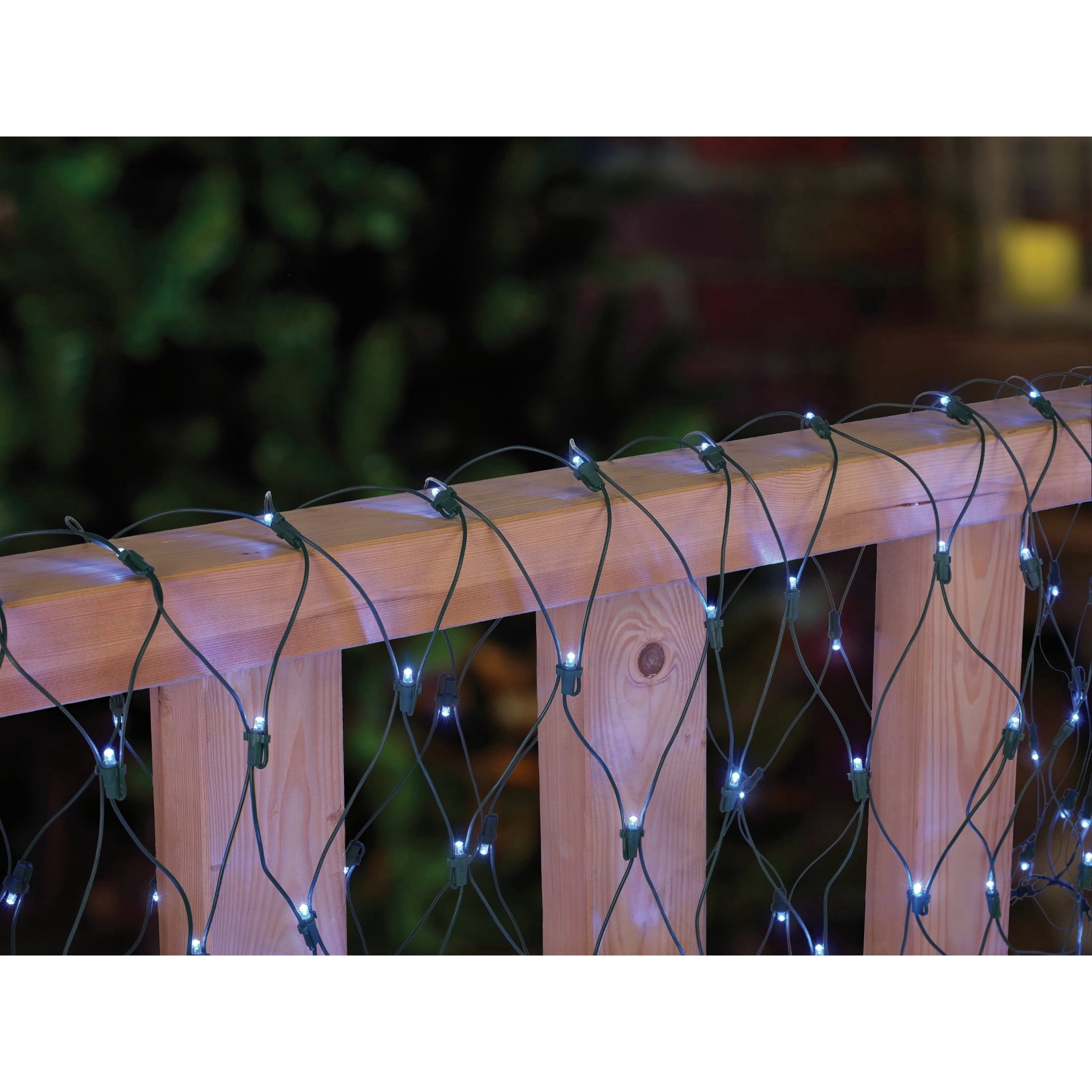 Indoor/Outdoor 150-Count LED Christmas Net Lights, Blue, Green Wire, 6' x 4', by Holiday Time