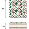thumbnail image 3 of FMSHPON Merry Christmas Xmas Tree Winter Christmas Joy Set of 6 Coaster for Drinks, Absorbent Ceramic Stone Coasters Cup Mat with Cork Base for Home Kitchen Room Coffee Table Bar Decor, 3 of 4