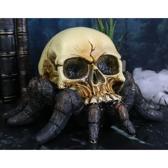 Creepy Crawler Tarantula Arachnid Skulltula Spider Bizarre Skull Figurine Decor