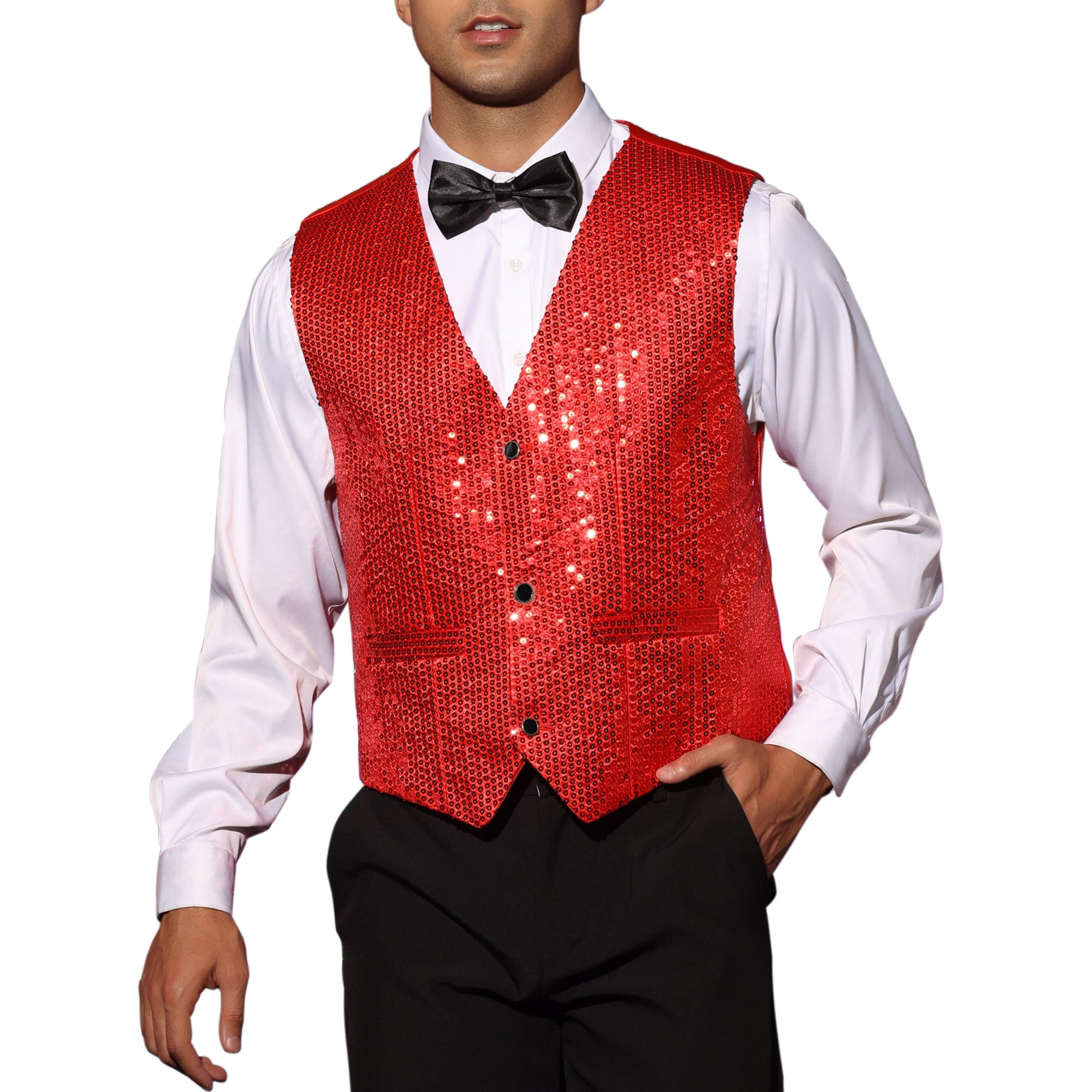Dress Up America Gilet À Paillettes Dorées Adulte - Costume Danse Fête Brillant