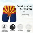 thumbnail image 3 of Mens Swim Trunks Arizona Flag Quick Dry Board Shorts with Compression Liner, 3 of 6