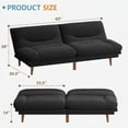 thumbnail image 6 of Homall Futon Sofa Bed with Adjustable Backrest & Five Angles Adjustable Armrests Sofa Couch for Small Spaces Living Room Office,Fabric Black, 6 of 7