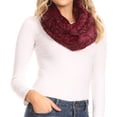 thumbnail image 5 of Sakkas Mellah Long Wide Soft Fuzzy Infinity Fall Winter Wrap Scarf - Burgandy - One Size Regular, 5 of 5