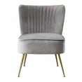 thumbnail image 3 of Polytrends Haven Contemporary Velvet Upholstered Accent Chair Gray Tufted Cushions,Padded Seat Transitional,Glam, 3 of 5