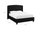 thumbnail image 2 of Benjara James Queen Size Bed- Platform Style- Button Tufted Black Velvet, 2 of 6