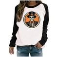 thumbnail image 2 of HOOJT Womens Halloween Shirts Oversized Loose Long Sleeve Sweatshirts Fall Round-Neck Blouses Cute Funny Printed Sweaters Crewneck Pullover Top Halloween Costumes, 2 of 7