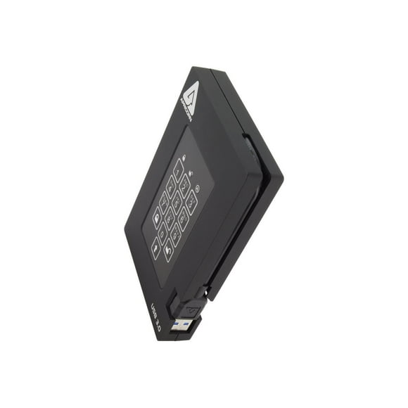 Apricorn Aegis Padlock Fortress A25-3PL256-2000F - Hard drive - encrypted - 2 TB - external (portable) - 2.5" - USB 3.0 - 5400 rpm - buffer: 8 MB - FIPS 140-2 Level 2, 256-bit AES-XTS - TAA Compliant
