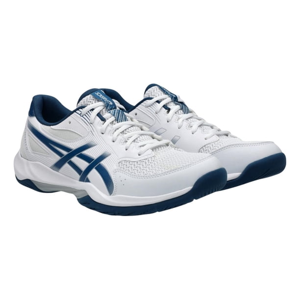 Tenis Asics Hombre Caballero Gel Rocket 12 Blanco Azul Voleibol blanco 5.5 MX