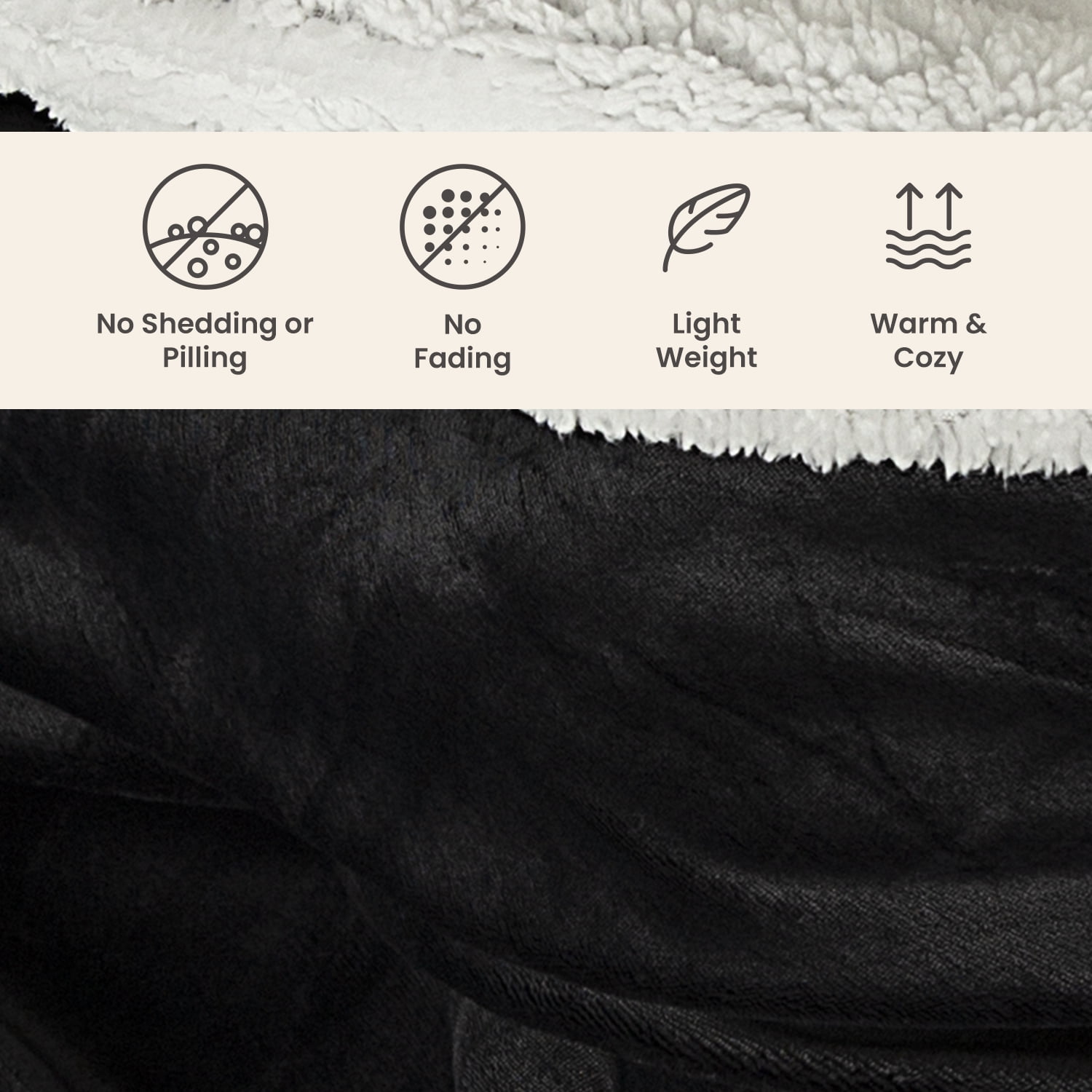 Everlasting Comfort Luxury Polyester Throw Blanket - Soft, 65”x50” (Meteorite)