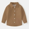 thumbnail image 4 of Tao Tao Boys' Long Sleeve Dress Shirts Classic Collared Button-Down Tshirt Solid Cotton Top with Chest Pocket Brown 4 Years, 4 of 6