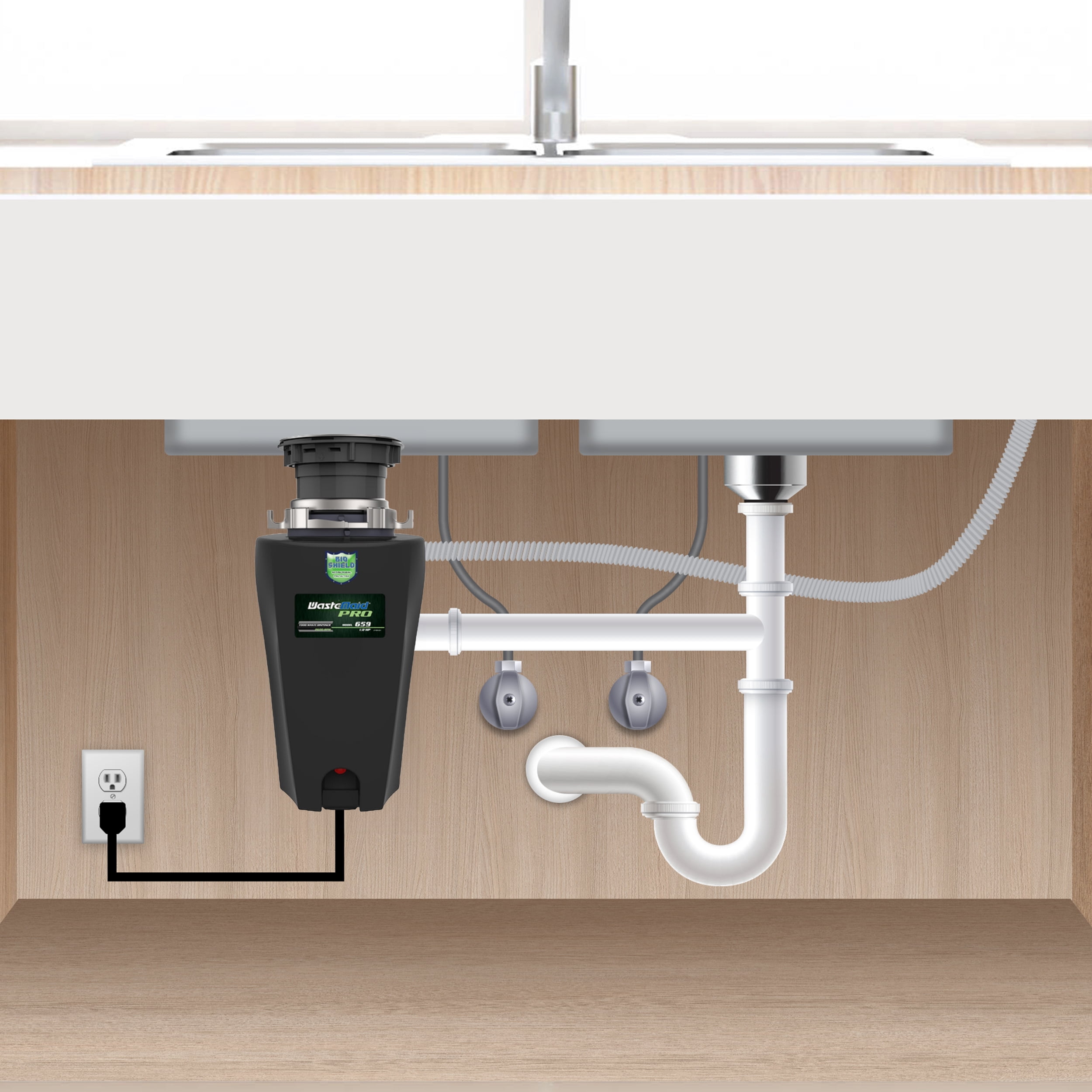 Waste Maid Pro 1/2 HP Continuous Feed Garbage Disposal with Speed Master Mounting System 10-US-WMP-659