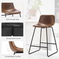 thumbnail image 4 of Carolayne 24" Bar Stools Set of 4, Counter Height Stools with Back for Kitchen Island and Dining Room, Faux Leather, Brown, 4 of 5