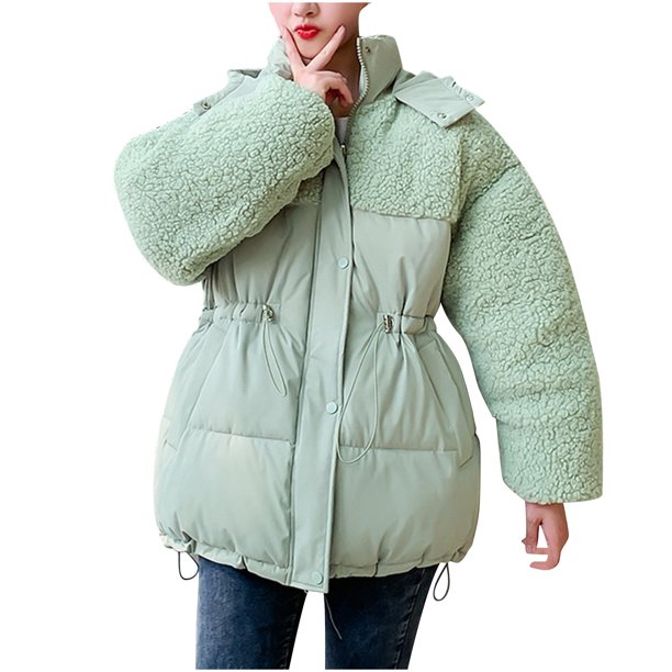 Parkas de manga larga para mujer, ropa de algodón, ropa de algodón con capucha para mujer, ropa de algodón de plumón para mujer, abrigo de algodón para mujer.