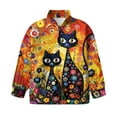 thumbnail image 4 of Uourmeti Art Tribal Black Cat Kids Pullover Sweatshirt with Zipper Half Zip Quarter Zip Up Long Sleeve Lightweight Comfy Casual Fall Winter Sportswear Size 7-8, 4 of 7