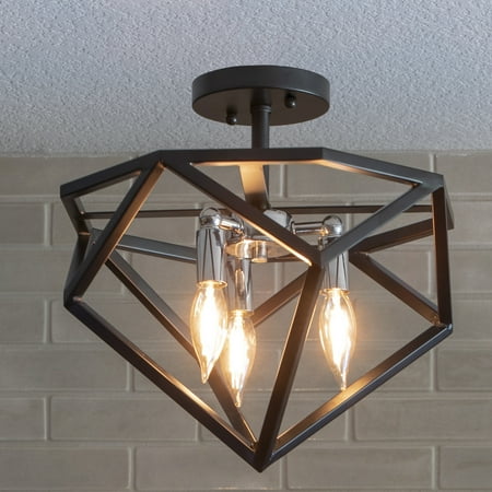 

Decor Therapy Alexa Geometic 3 Light Semi-Flush Mount Fixture