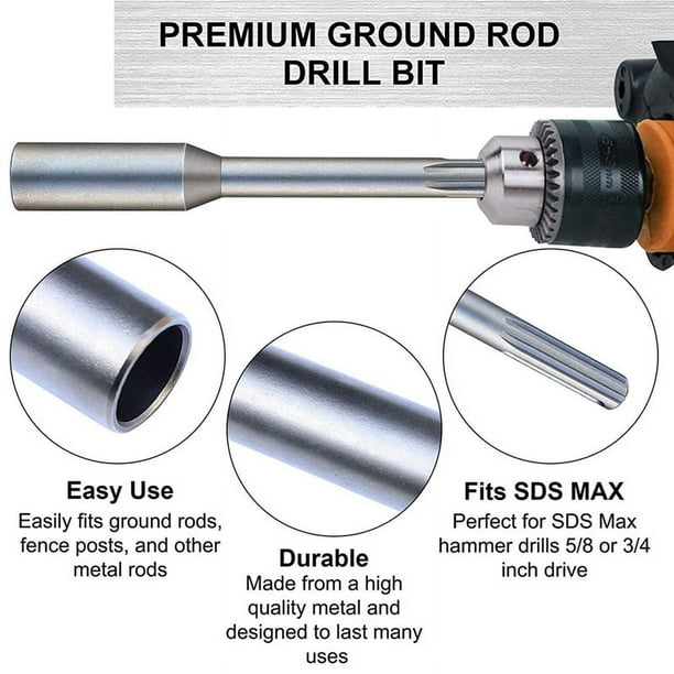 2X Ground Rod Driver for Driving Ground Rods Great for All SDS MAX Hammers  and Hammer Drills(3/4 Inch Ground Rod Driver) 