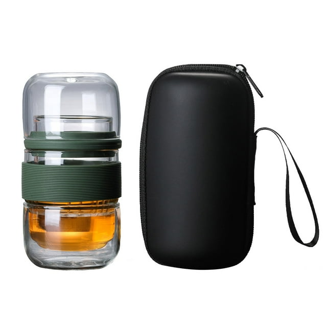 1 Set Travel Tea Set All In One Design For Outdoor Trip Portable Heat Resistant High Borosilicate Glass