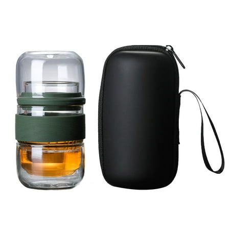 

All-in-One Travel Tea Set Portable Glass Tea Set with Carrying Case (Green)