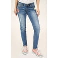 thumbnail image 2 of Grace in LA Jeans Women's Distressed Floral Embroidered Junior Fit Skinny Stretch Jeans (26), 2 of 4