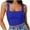 Blue, variant on Munlar Camisole Tank Tops for Women Holiday Vest Blue Crop 2025 Square Neck Solid Slim Sleeveless Tshirts L